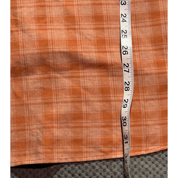 Orvis Shirt Mens XXL Plaid Orange Buttoned Short Sleeve Vents Campcore Cabincore - Picture 6 of 6